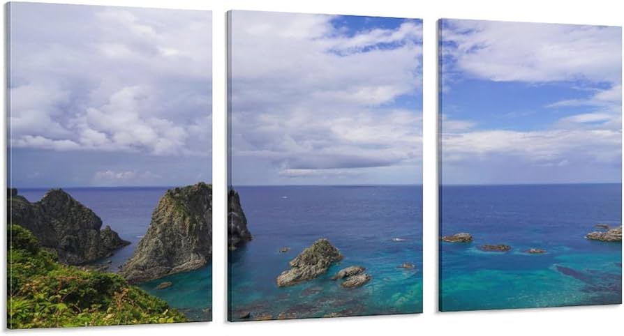 Amazon.co.jp: 3枚 北海道 日本の渚百選 島武意海岸 眺望 絵画 Amazon.co.jp: 3枚 北海道 日本の渚百選 島武意海岸 眺望 絵画