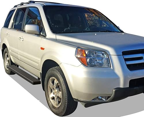 Vista 25 de HD Ridez Estribo de acero inoxidable de 5 pulgadas, color negro, compatible con Honda Pilot 2003-2008 y Acura MDX 02-06 (barras laterales laterales)