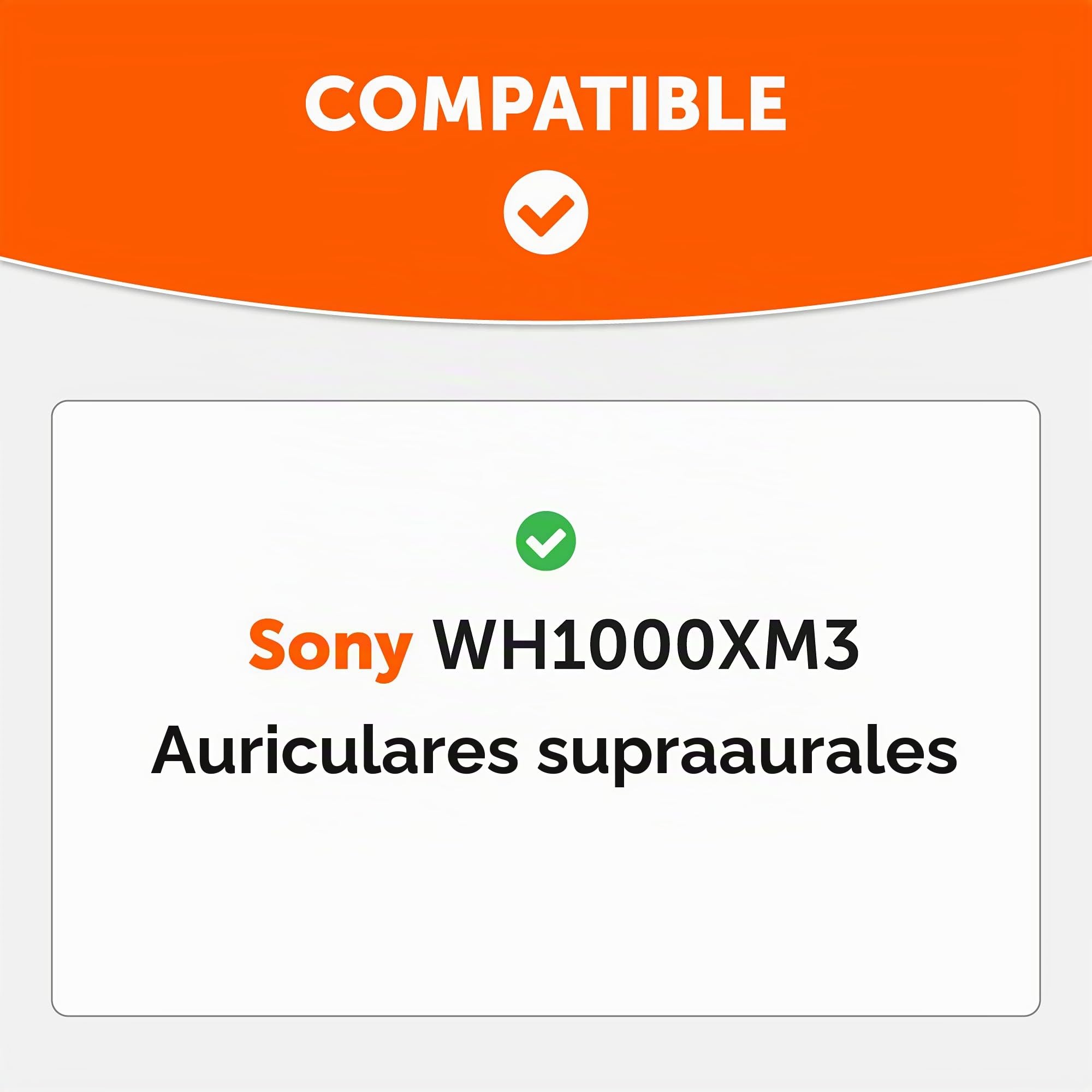 Almohadillas de Repuesto Extra Gruesas WC Wicked Cushions compatibles con los Auriculares Sony WH-1000XM3 - Negro