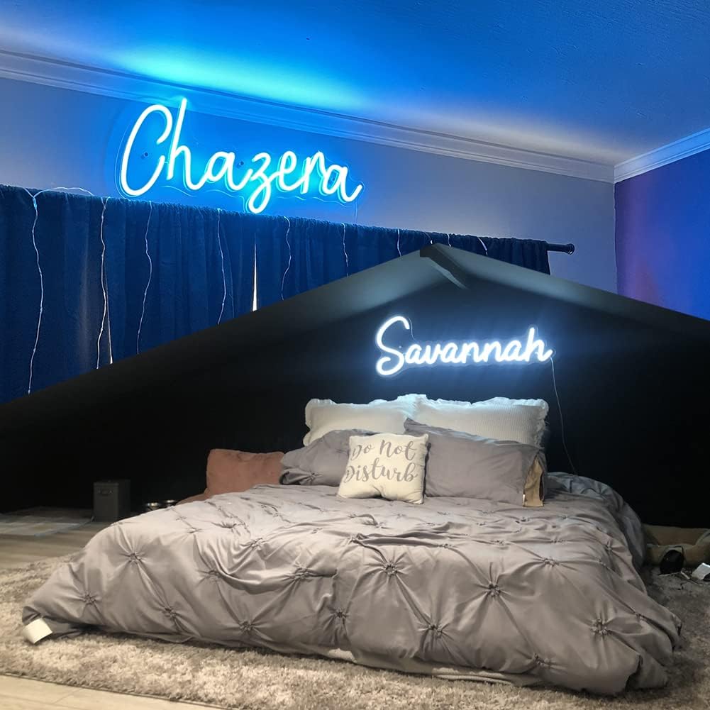 Custom Neon Signs Personalized LED Light for Boy Girl Name Handcrafted Birthday Gift Bedroom Wall Decor Baby Shower Party Decoration Nursery Room Illumination Home Accent Lighting (20")
