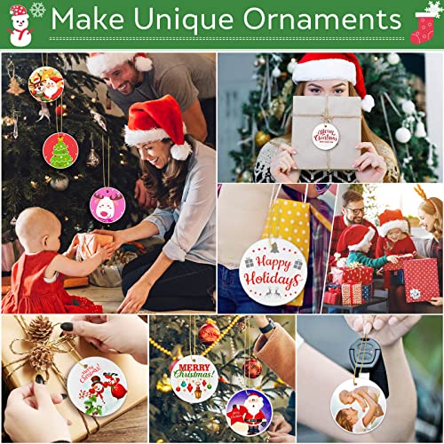 3" Sublimation Ornament Blanks, 50 Pieces Round Blank Sublimation Ornaments Sublimation Christmas Ornament Blanks for Christmas Tree Décor, DIY Handmade Crafts(3 inches) by Billbotk - Used condition - Image 7