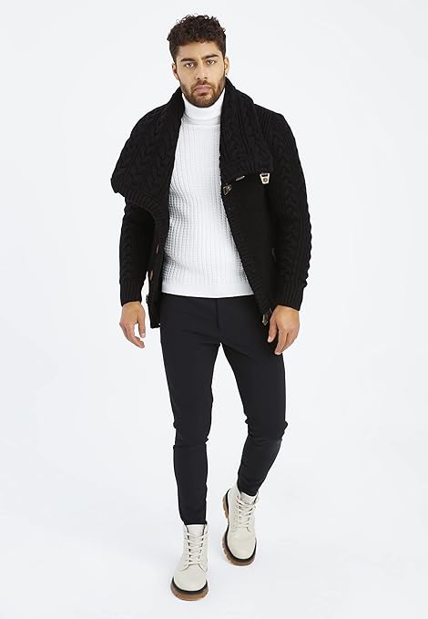 Cardigan Uomo Leif Nelson, Collo A Scialle, Maglia Fine E Morbida, Perfetto Per Look Casual Ed Eleganti