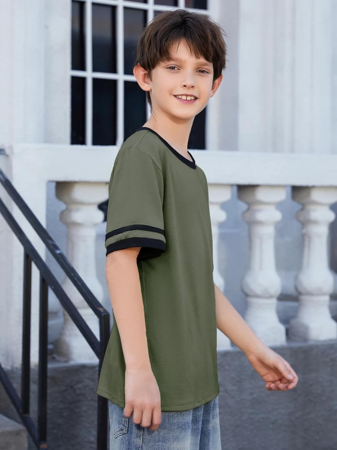 ZDC Boys Short Sleeve T Shirts 2026 Kids Summer Crewneck Color Block Tops Fashion Tees 5-14 Years - Image 3