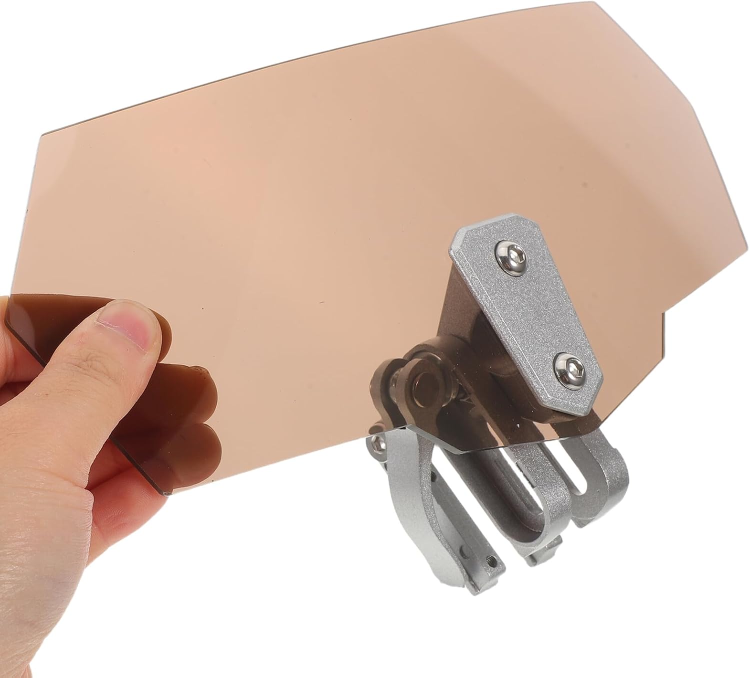 Kichvoe Universal Motorcycle Windshield Extension Clamp Adjustable Airflow Deflector Windscreen Spoiler for Dirt Bikes Scooter Motorbikes Brown