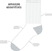 Vista 2 de Yaxa Essentials Calcetines de algodón unisex para niños y niños pequeños, 10 pares Blanco/gris.