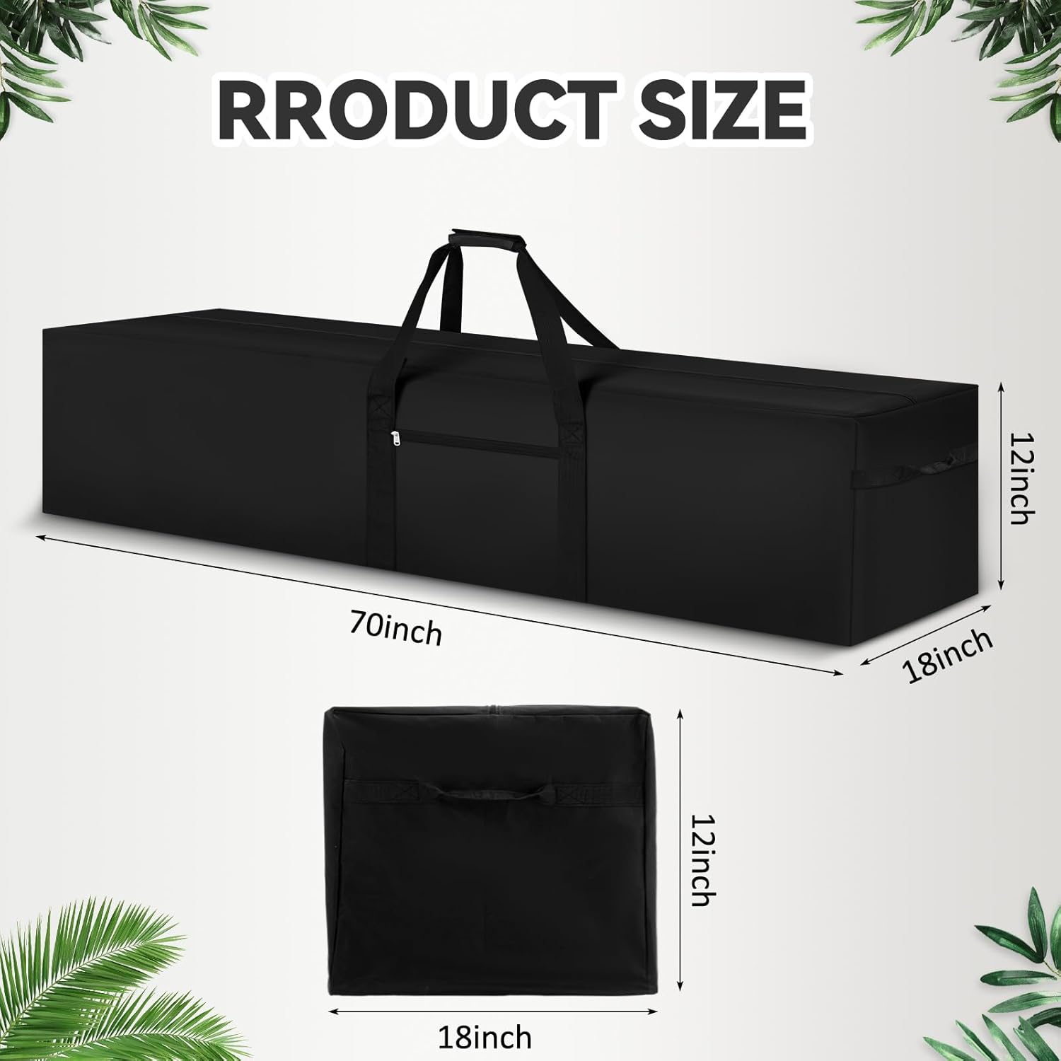 1 Pack 70 x 18 x 12 Inch, 250 L Extra Large Duffle Bag Camping Tent Storage Bag Heavy Duty Waterproof Sport Equipment Carrying Case for Tent Pole Travel Canopy Hammock Tripod Outdoor Moving