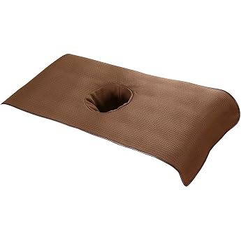 KESOTO Spa Massage Bed Cover Perforated Bed Sheet Bed Sheet Beauty Salon Towel Cover with Breathing Holes Pillow Cover Reusable Face Cover Pillowcase Chase Sheet Pillow Cover Sheet Bed Towel Beauty Bed Cover Massage Table Skirt Comfortable Breathable 35x90cm, Brown