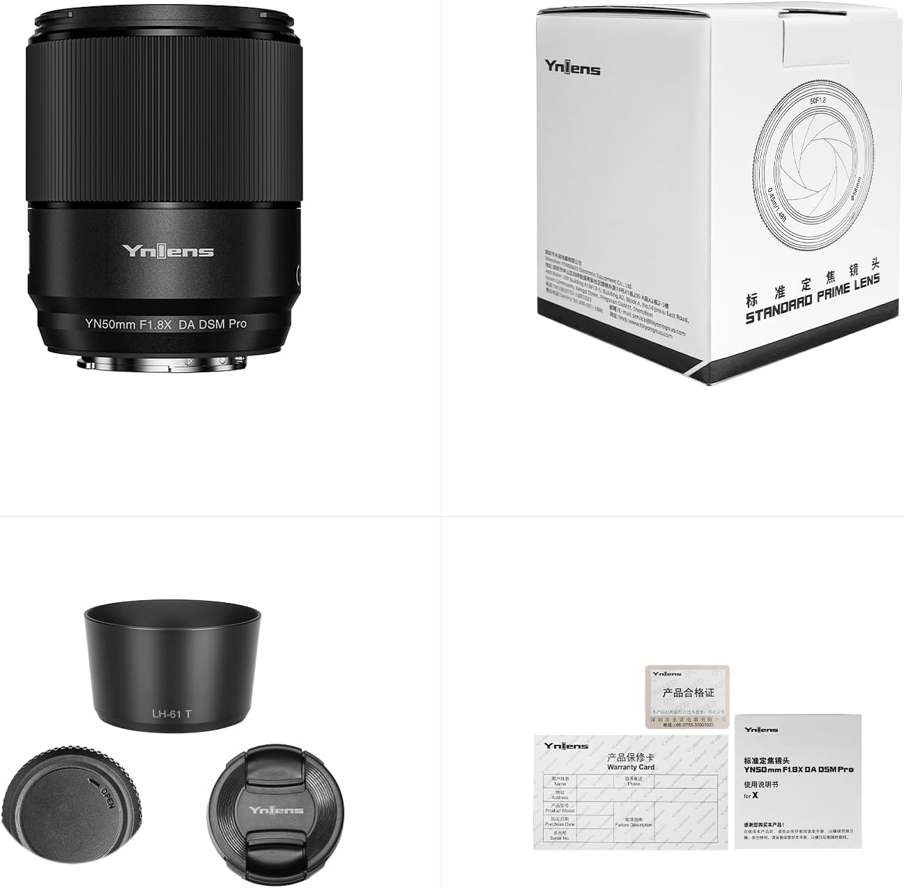 YONGNUO YN50MM F1.8X DA DSM Pro Auto Focus Standard Prime Lens APS-C for Fuji X-Mount Cameras X-T3 X-H1 X-Pro2 X-E3 X-T1 X-T2 X-T4 X-T5 X-T10 X-T20 X-T200 X-A2