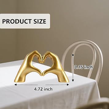Heart Hands Sculpture,Room Decor for Living Room, Bedroom, Bookshelf, Love Finger Modern Statue for Wedding Decorations,Unique Birthday for Women and Girls