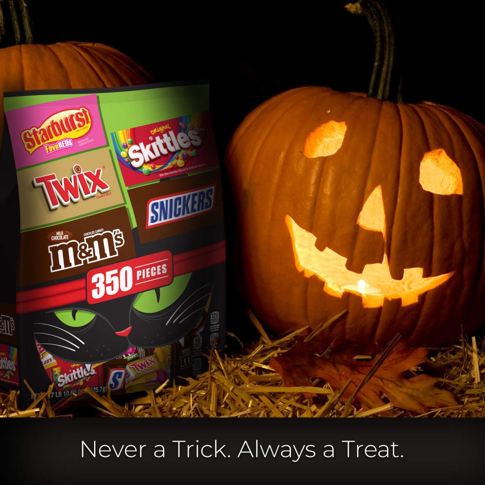 Mars Chocolate & More Halloween Candy Variety Mix (M&M'S, SNICKERS, TWIX, STARBURST & SKITTLES), 350 Pieces, 122.6 Ounce Bag
