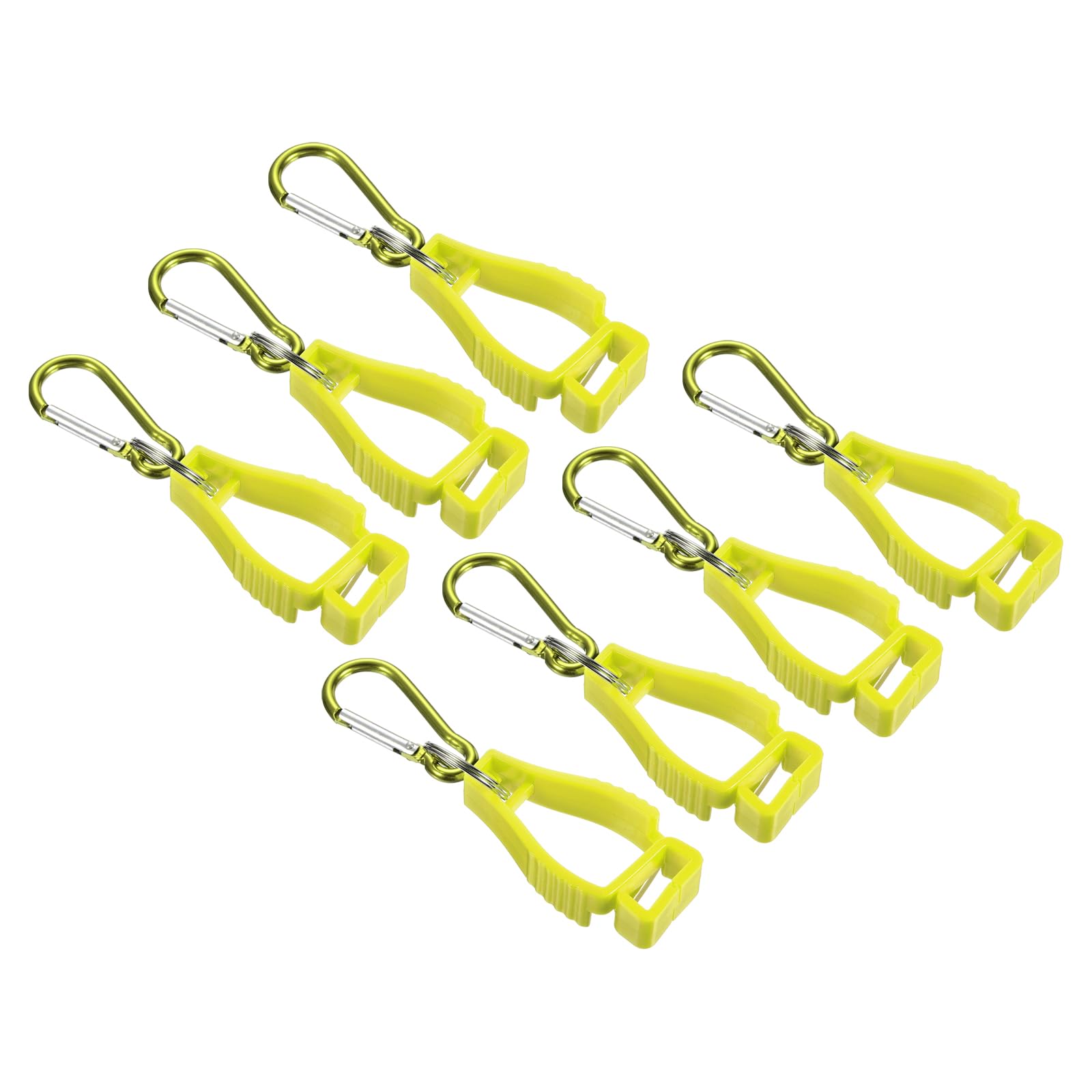 PATIKIL Glove Clips, 7 Pack Gloves Holder Clip Glove Belt Keeper Work Gloves Grabber Helmet Hanger for Construction Worker Yellow