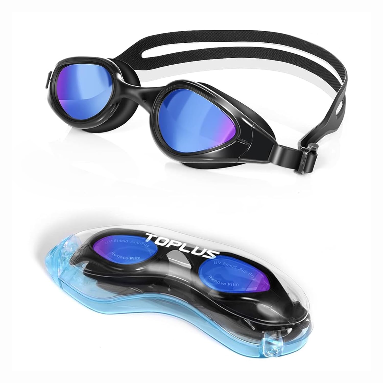 TOPLUS Swimming Goggles, No Leaking Anti Fog UV Protection Swim Goggles Soft Silicone Nose Bridge for Men, Women, Junior, Kids โ image 1