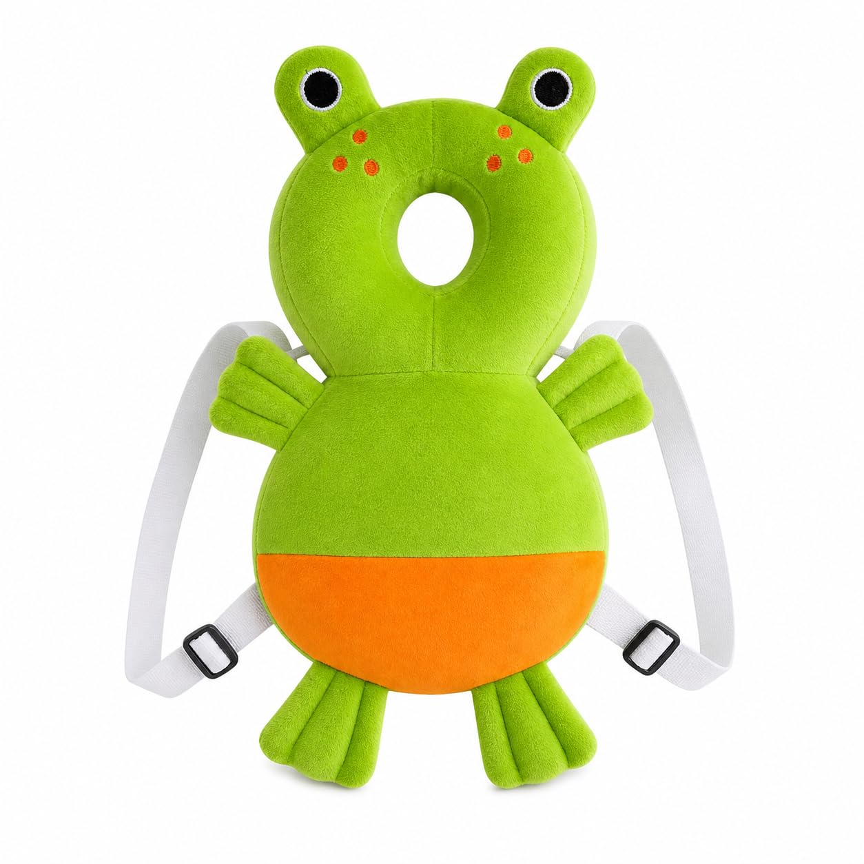 GLUN® Baby Cute Frog Soft Cushioning Fall Protector Backpack Pack of 1 Green Colour, Adjustable Shoulder Belt, Head Protection Back for 6-12 Month Toddler Babies-image-32