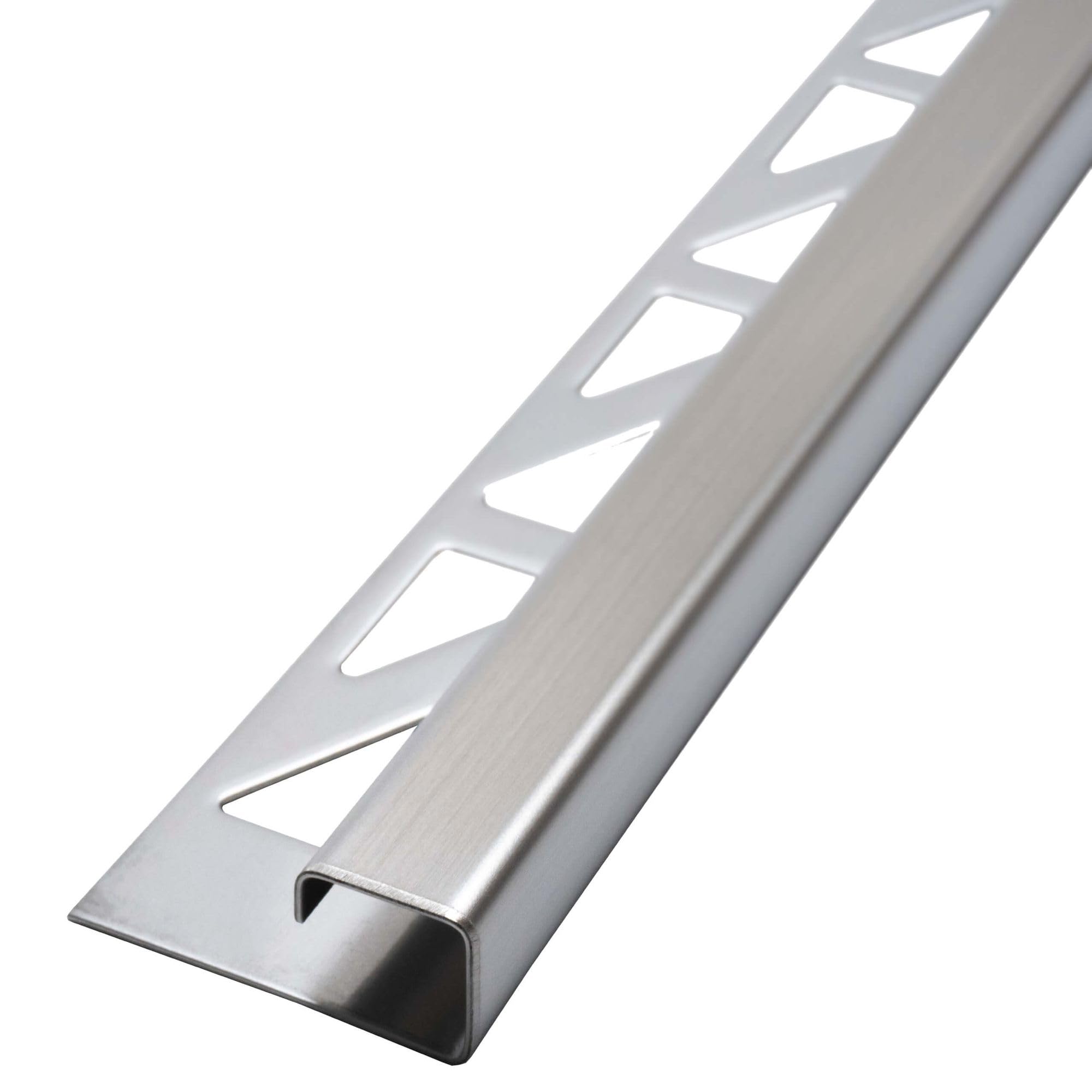 Dalsys Tile Rail Corner Profile Square Profile Stainless Steel Brushed 2m x 10mm, Tile Profile