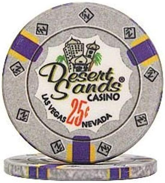 Trademark Poker Desert Sands Casino 25-Cent Poker Chips (Set of 50), 10gm