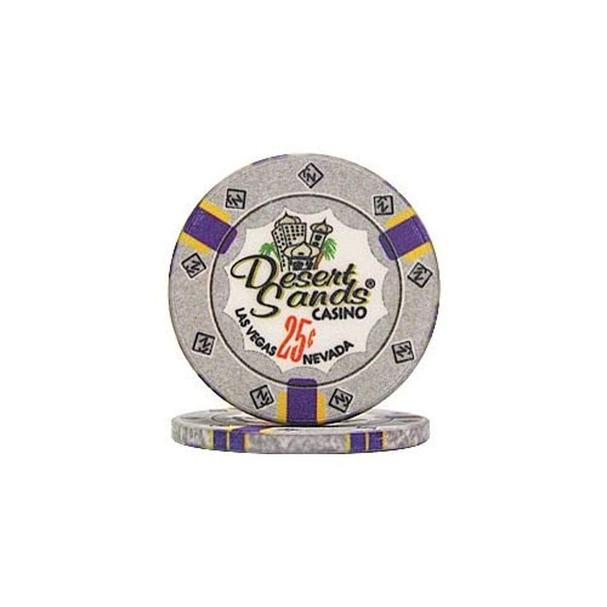 Trademark Poker Desert Sands Casino 25-Cent Poker Chips (Set of 50), 10gm