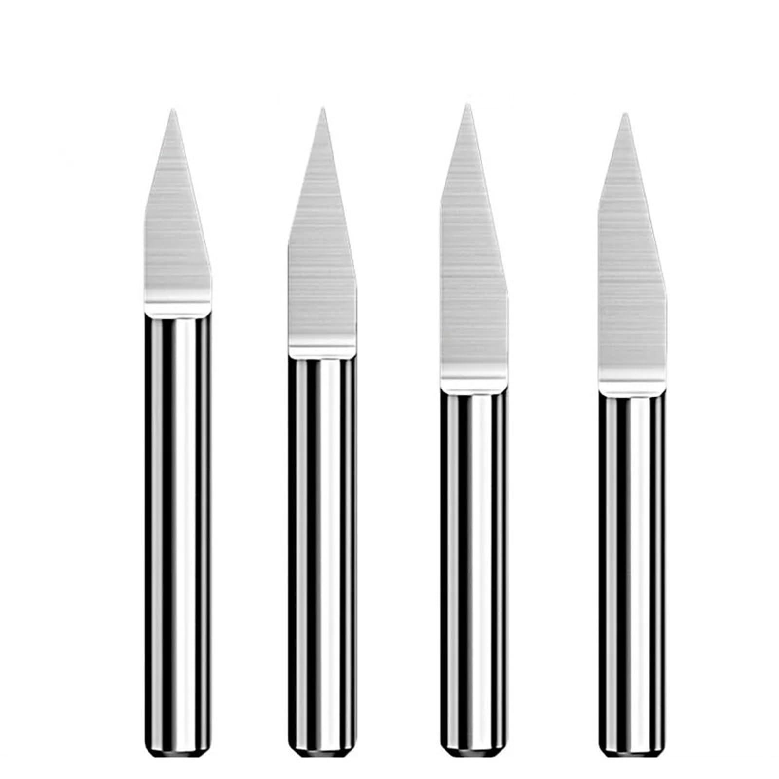 Brocas de grabado de fondo CNC tallado enrutador de carburo de tungsteno cortador de fresado 3D acrílico de madera 3.175 4 6 20(0.4mm,30 Degree,D 6mm)