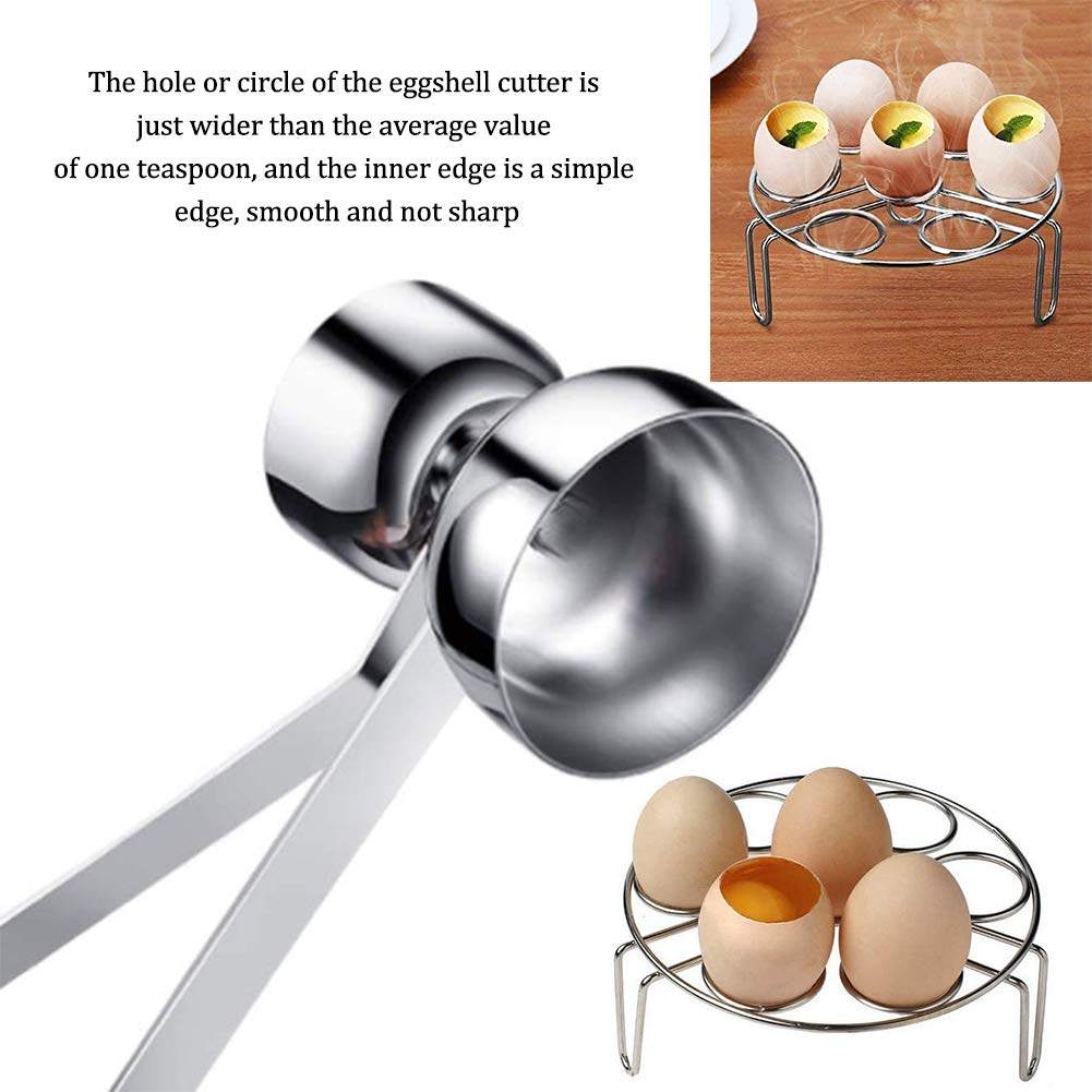 SHINING HOUSECoupe-œuf Outil D'Oeuf En Acier Inoxydable Séparateur De Jaune D’œuf Couvercle à