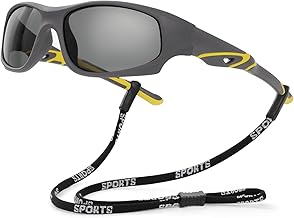 Hifot Polarized Sunglasses Child Anti UV400 Sunglasses Rubber Flexible Sports Glasses for 3-12 Years Boys and Girls + Glasses Lanyards