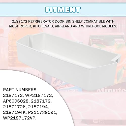 Miniatura 10 de Kojem 2187172 - Estante de repuesto para puerta de refrigerador, compatible con la mayoría de los modelos Roper, Kitchenaid, Kirkland y Whirlpool