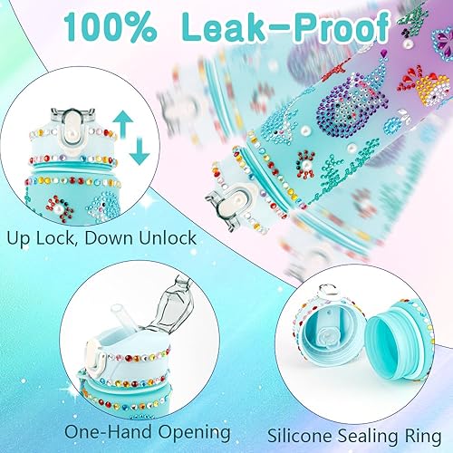 Vista 4 de Decora tus propios kits de botellas de agua para niñas, regalo de cumpleaños para niñas, regalos para niñas de 4 a 12 años, botella de agua
