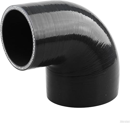 Miniatura 8 de ID 2.5" a 4" (2.480 in a 4.016 in), acoplador reductor de codo de 90 grados, longitud de la pierna 3.5" (90mm), grosor de pared 0.2" (5mm), 4 capas