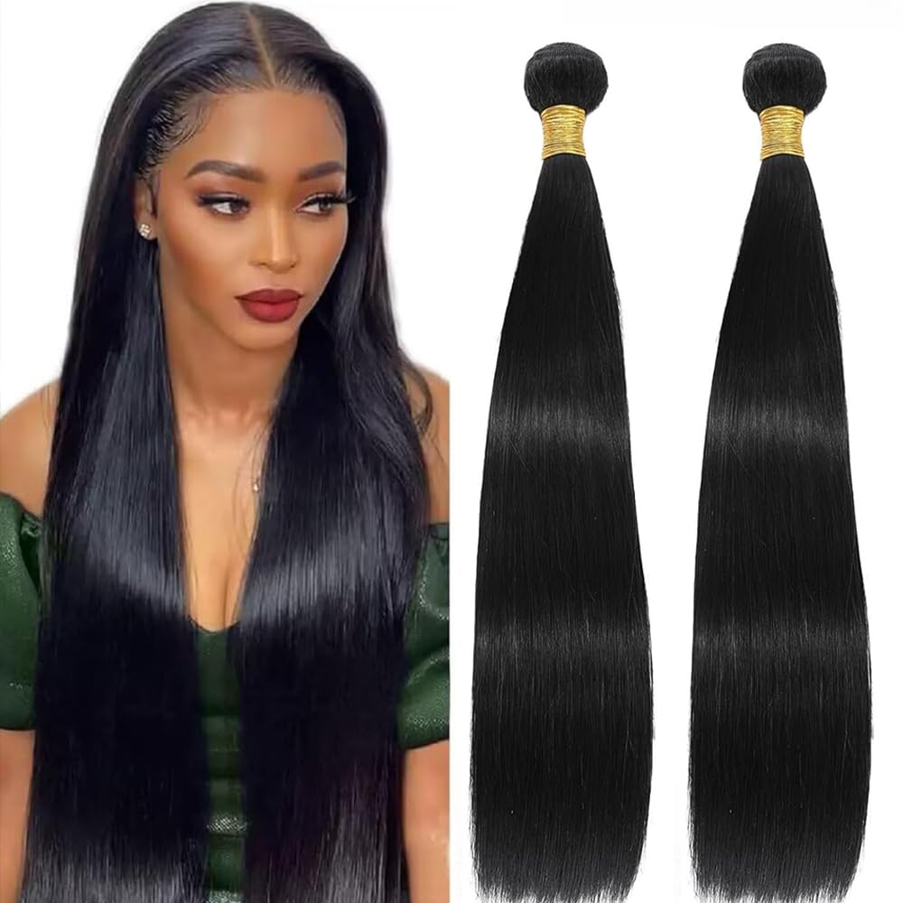 12A Cheveux humains brésiliens ultra lisses, 2 meches 22 pouces, 100% cheveux vierges non traités, 100 grammes (50g par meche)