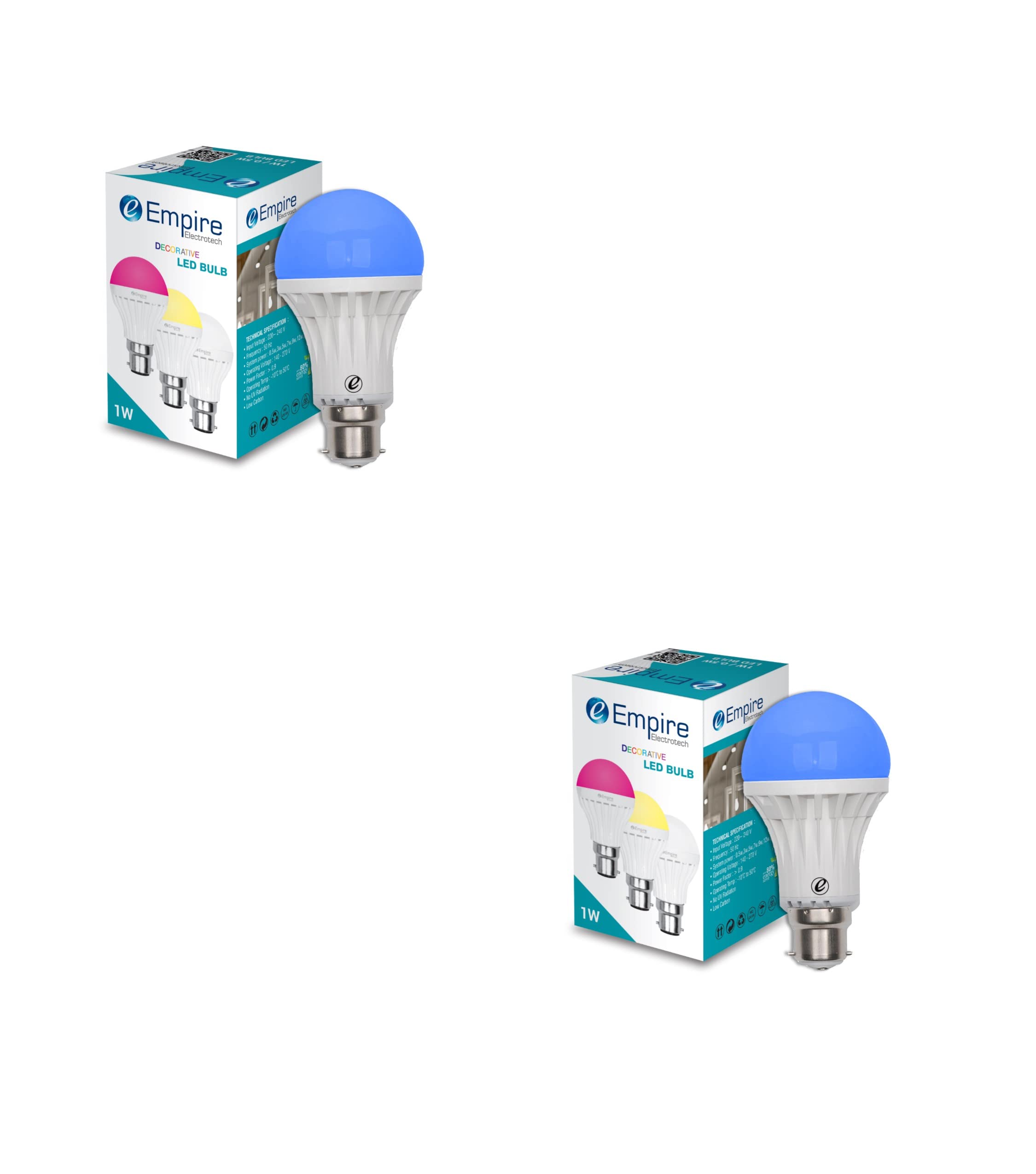 1 Watt B22 Base Color Bulb Pack Of 2 (Blue)-image-41