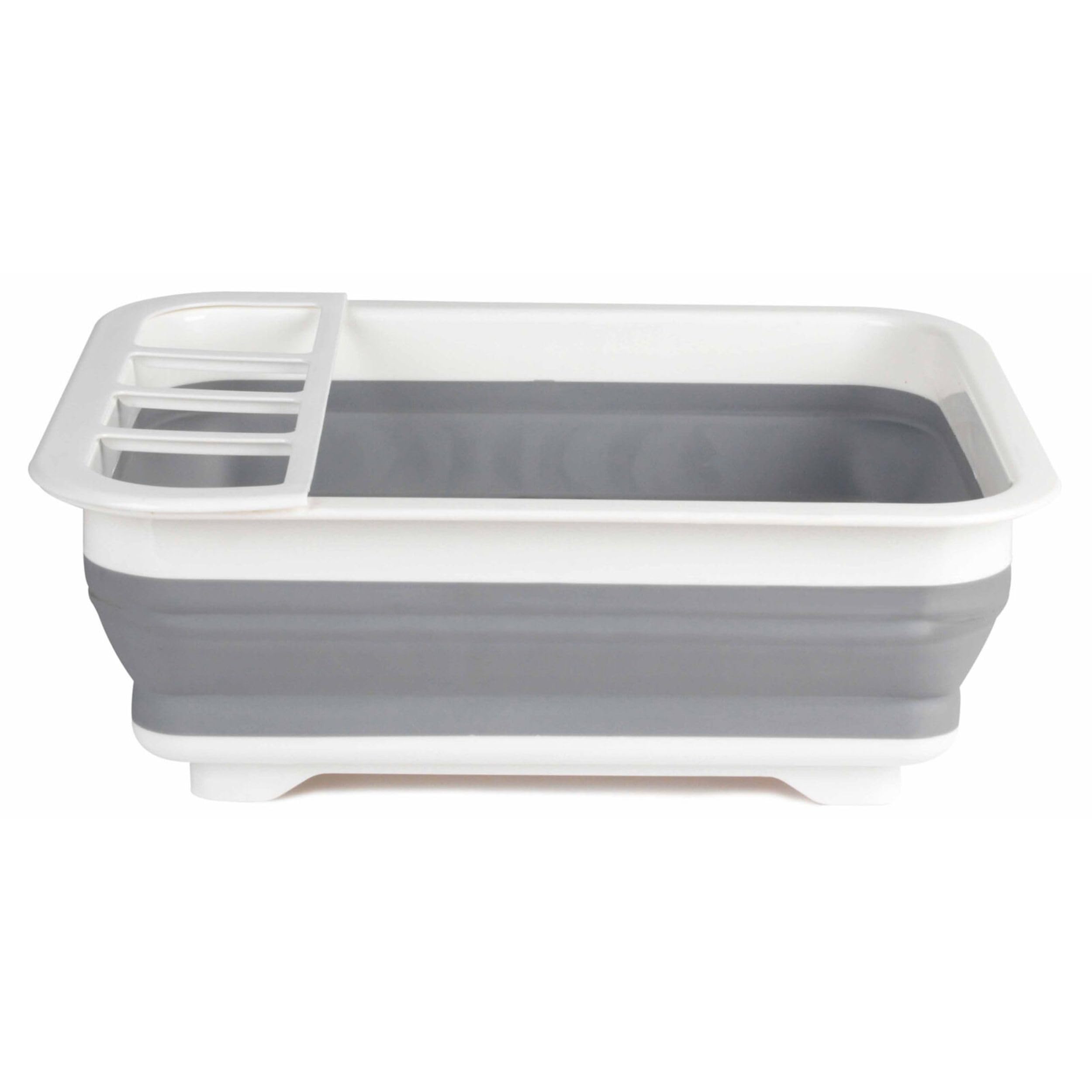 Beldray LA031051 Escurreplatos plegable - con separador de cubiertos, perfecto para propietarios de viviendas o acampadas, resistente a roturas, Fácil de ocultar, gris