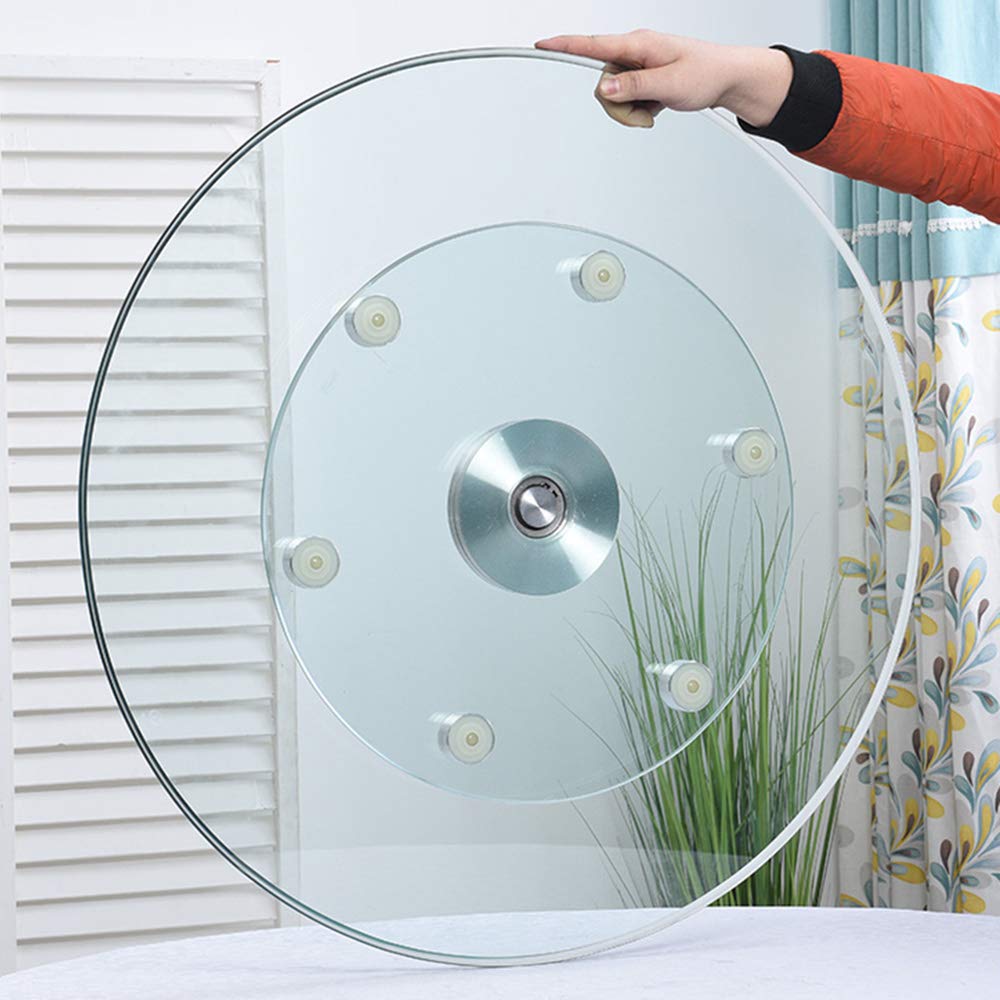 Gramofon ze szkła hartowanego 60cm 80cm obrotowy leniwy Susan na stół kuchenny talerz do serwowania przezroczysta okrągła obrotowa taca do serwowania