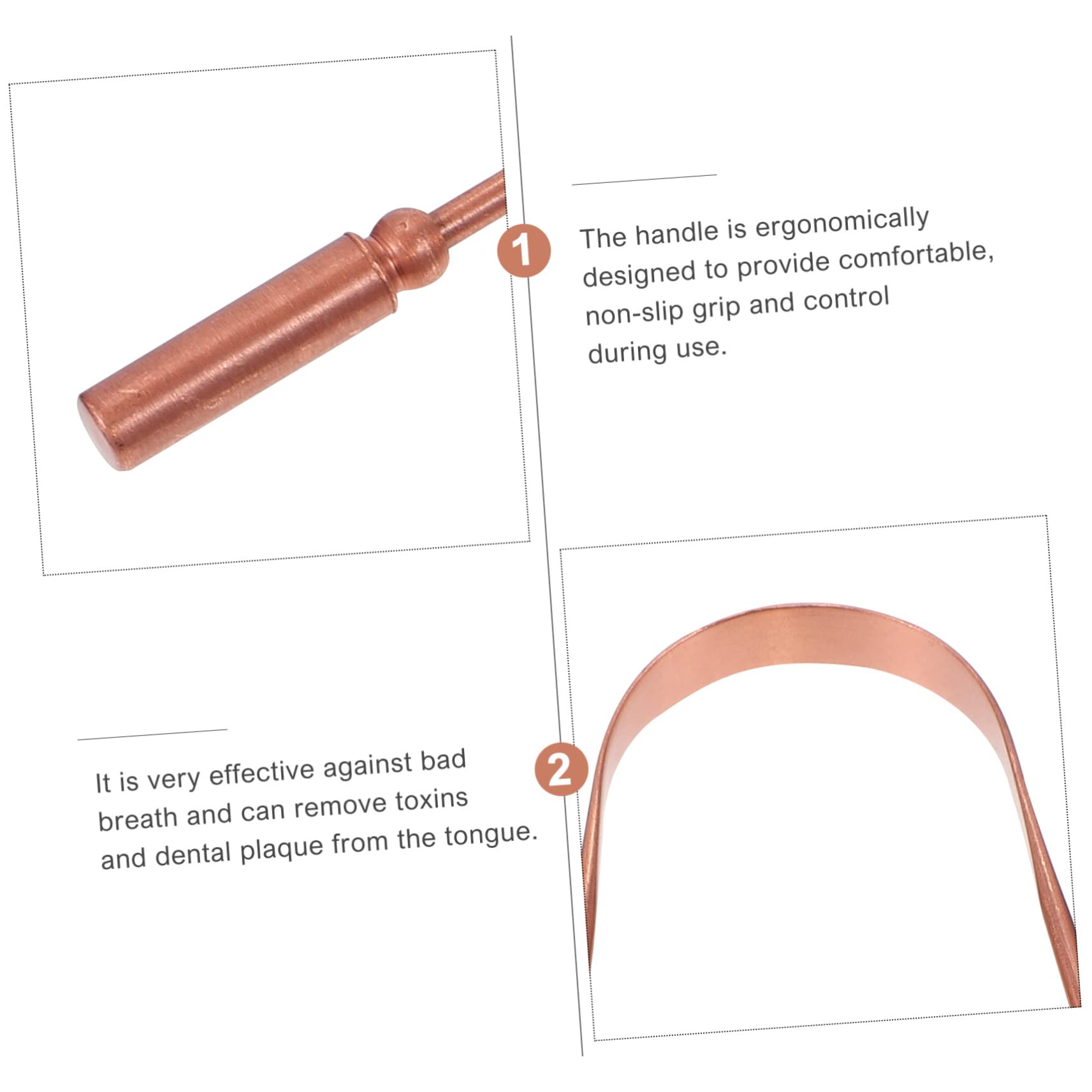 PACKOVE 10 Pezzi Raschietto per Lingua Rame con Scatola Strumento Pratico per Orale Design Ergonomico per Fresco per Adulti