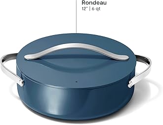Caraway Rondeau - 6 Qt Non-Stick Pan with Lid - Free From Forever Chemicals - Perfect for Searing, Braising, & Roasting - Navy