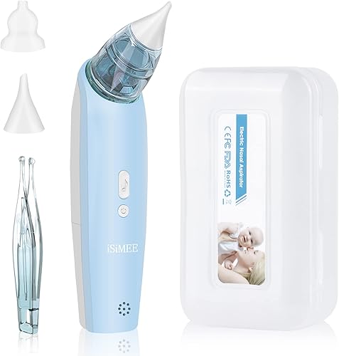 Miniatura 1 de iSiMEE Aspirador nasal para bebé succión eléctrica higiénica segura de la nariz para bebé ventosa automática de moco para bebés limpiador de nariz