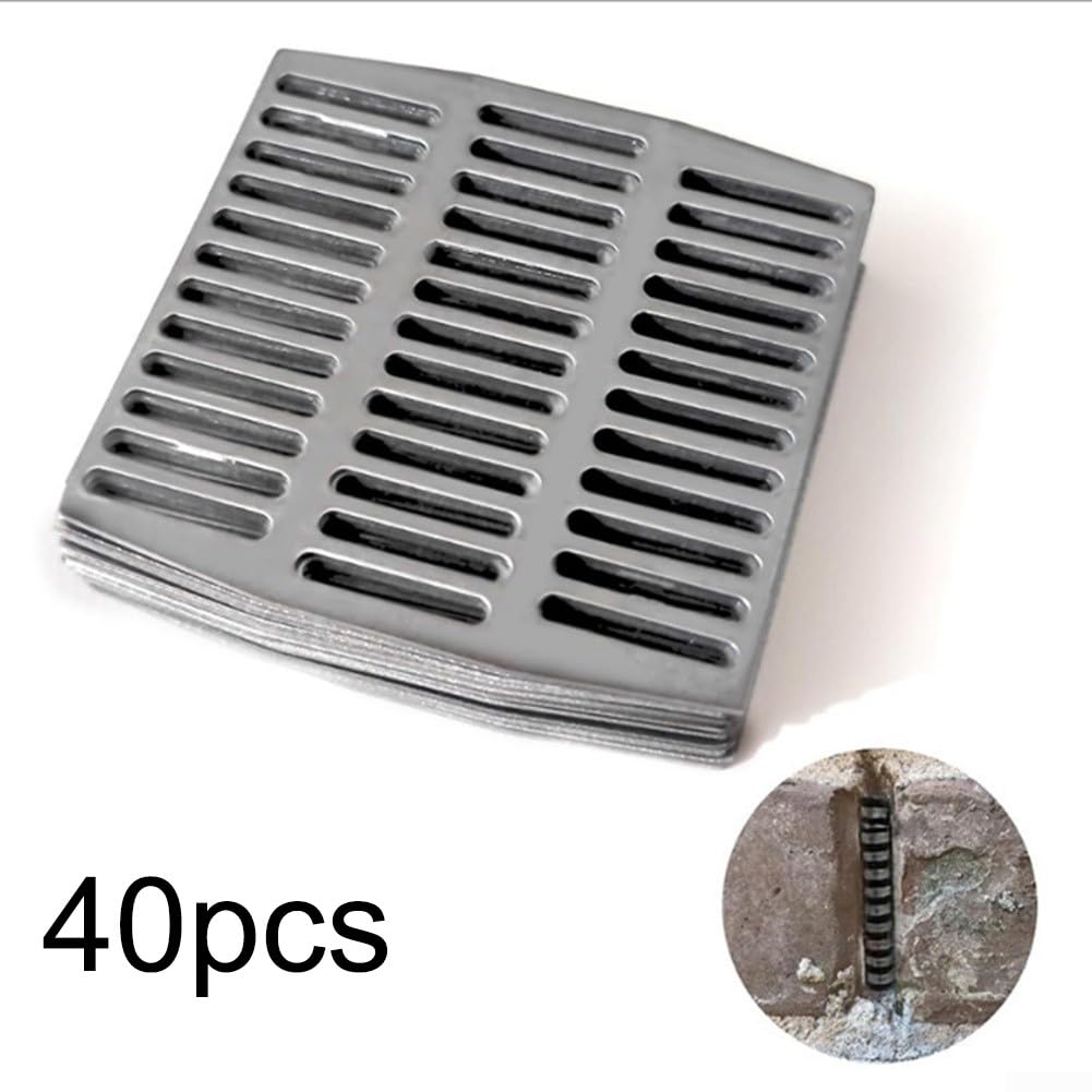 Lot de 40 cache-trous de drainage en acier inoxydable pour mur de brique - 7 x 7,1 cm