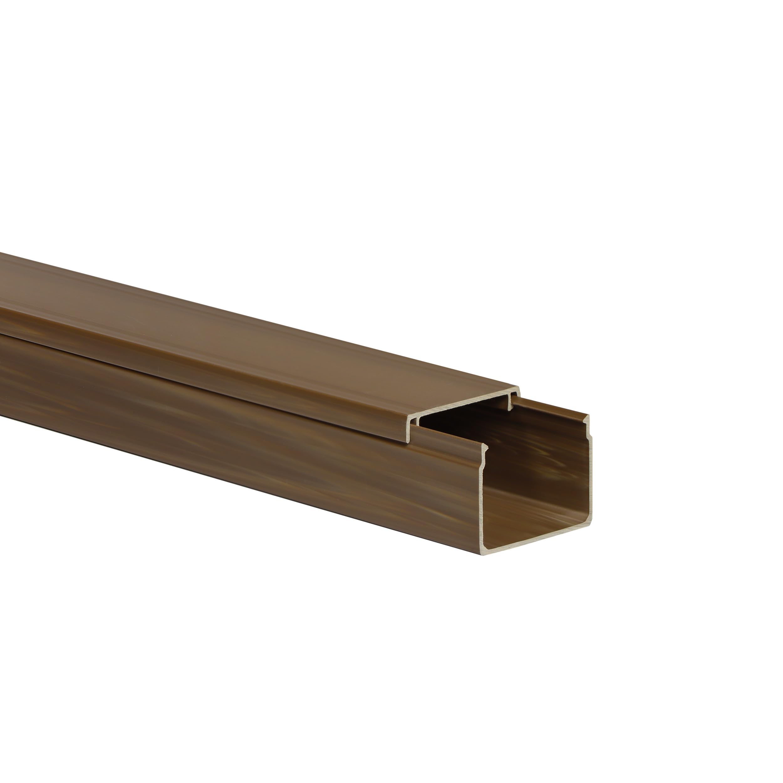 10m KOMIB Kabelkanal/Kabelkanäle/Kabelführung - Verschiedene Größen und Farben - Schraubbar - 5 x 2m Stangen - (Braun - Holz Design, 40 x 30 mm)