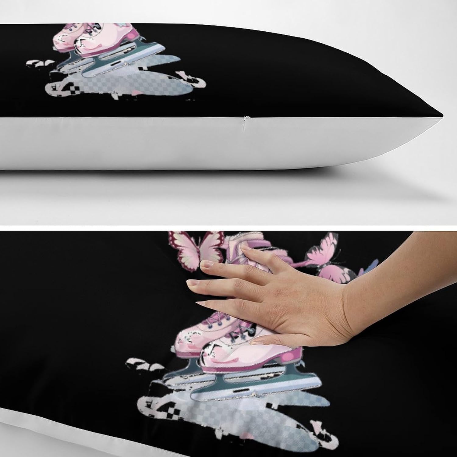 Ice Skate Figure Skating Skater Pillow Covers Soft Long Pillowcase 20x54