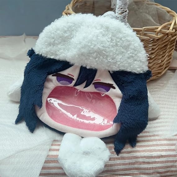 Fyodor Mikhailovich Dostoevsky Anime Backpack Nakahara Chuuya Plush Ita-Bag Anime BSD Figure Backpacks Cartoon Big Mouth Bag for Badge Pin