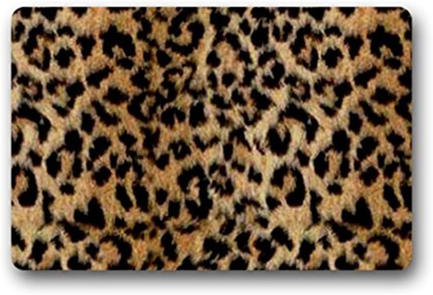 Roman's Doormat Leopard Print Outdoor/Indoor Rubber Backed