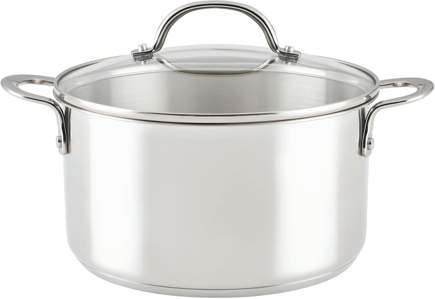 Rachael Ray Professional Stainless Steel Stockpot with Lid, Compatible with All Cooktops, Induction Ready, Dishwasher Safe, 6 Quart Stock Pot – Stainless Steel