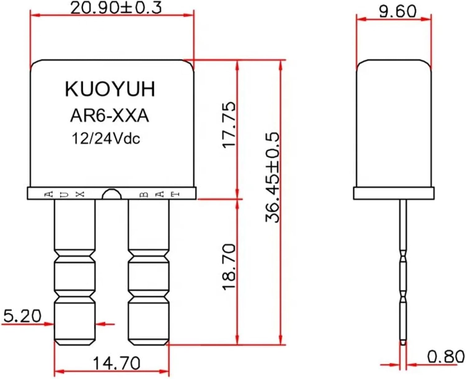 AR6 12V 24V 20A Car Truck Circuit Breaker Auto Reset Circuit Breaker(10A)