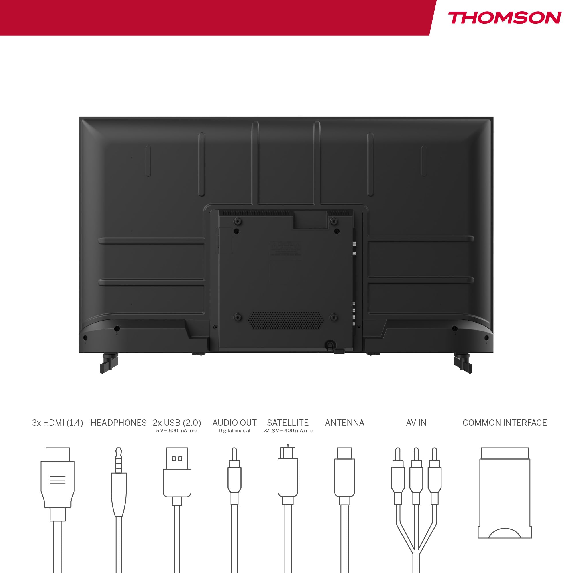 Thomson 40 Pollici (101 cm) LED Full HD Easy TV – No Smart – Hotel Mode, USB, HDMI, Triple-Tuner (Cavo/Satellite/Antenna), AV IN, CI+, A+ Pannello – 40FD2S13