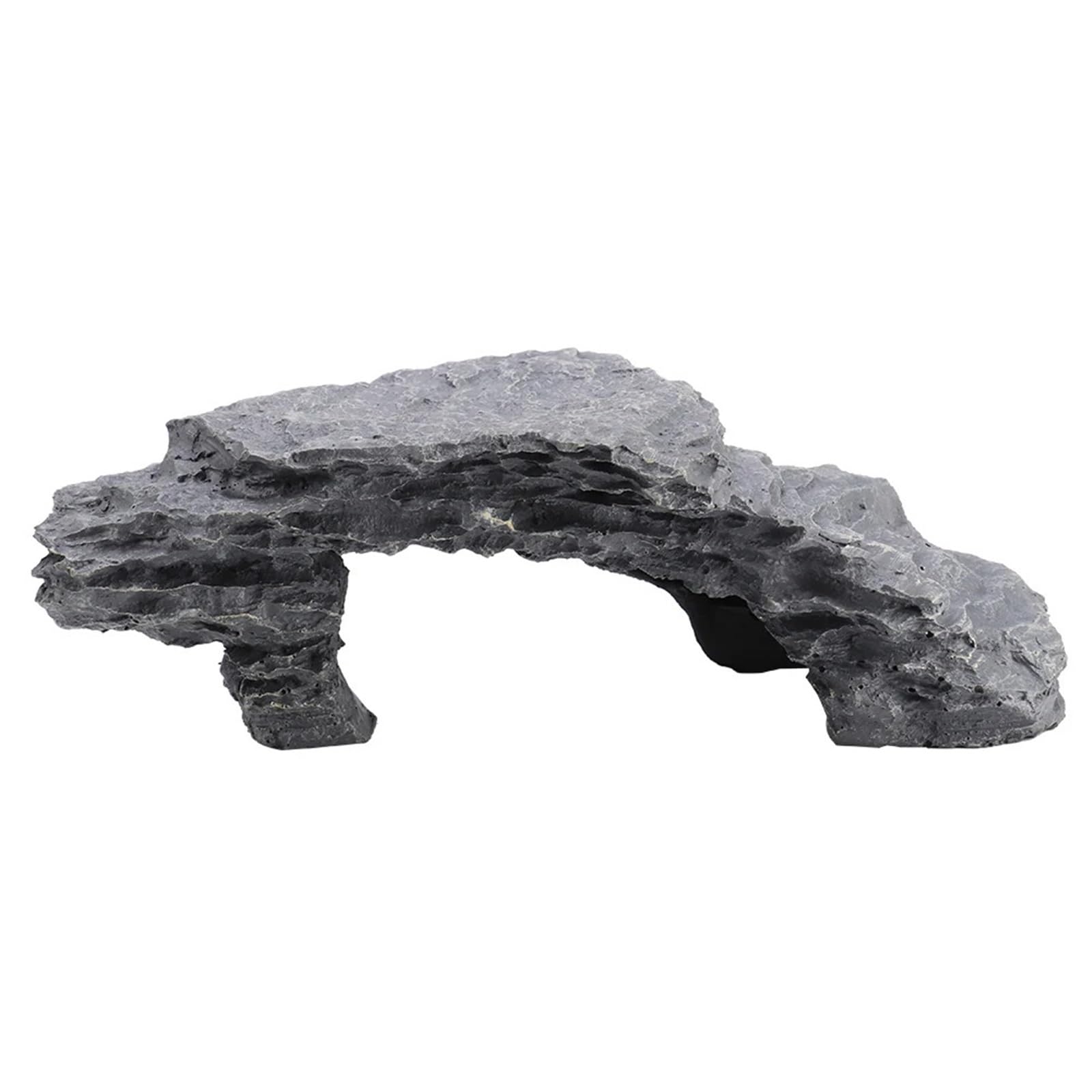 QuxetlRyz Aquarium Tunnel Decoration Hiding Cave Aquarium Tortoise Reptile Basking Hide Habitat Decoration Ornament Simulation Climbing Platform Decor