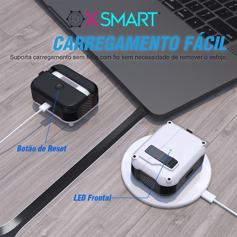 capa case armor para Airpods pro apple estojo 2ª 3ª Geração proteca proteçao militar 360 para seus Airpods pro (Modelo 2 branco)
