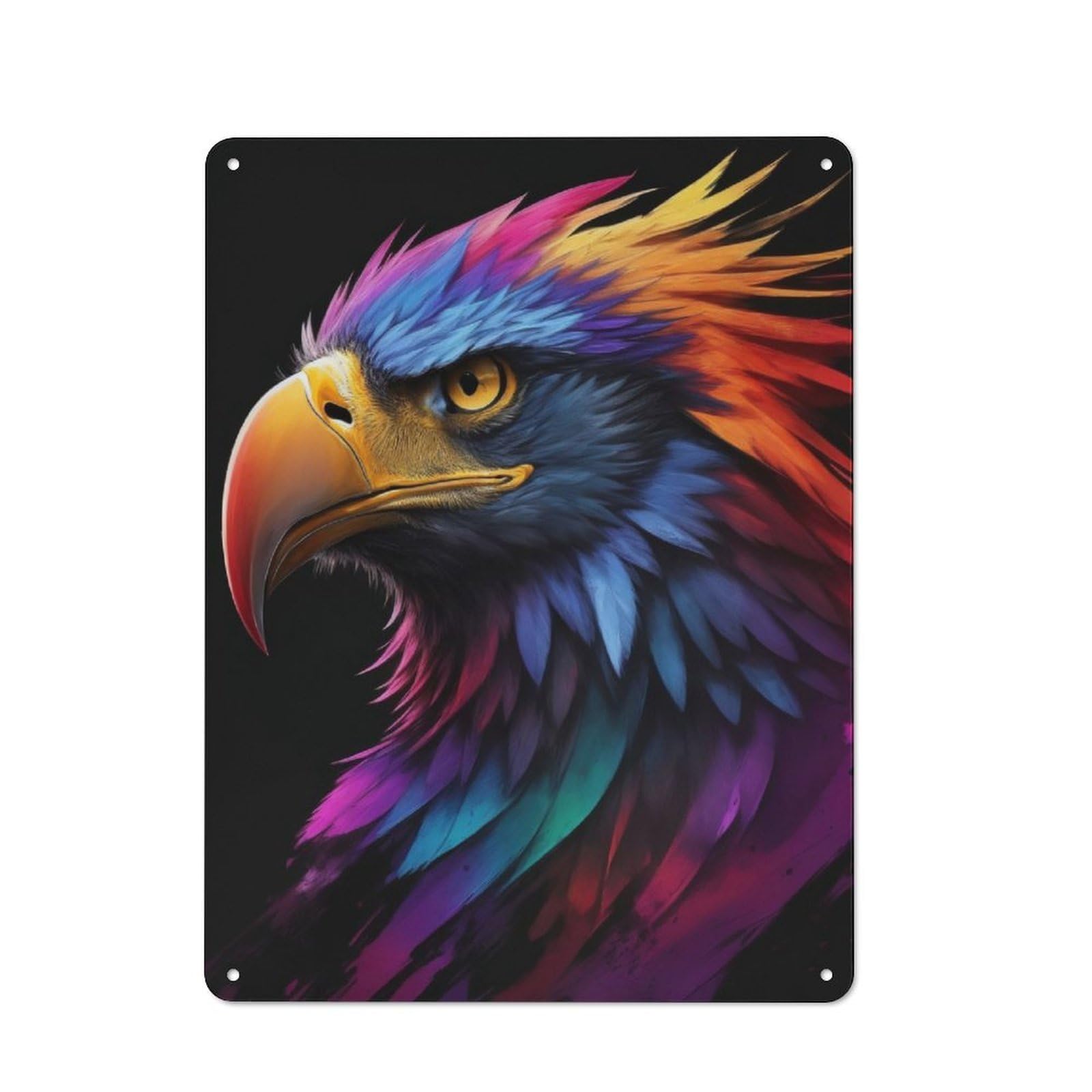 Eagle Splash Painting Metal Gift Sign 40x30cm, Vintage Home Wall Decor for Home, Shop, Pub Or Studio Wall