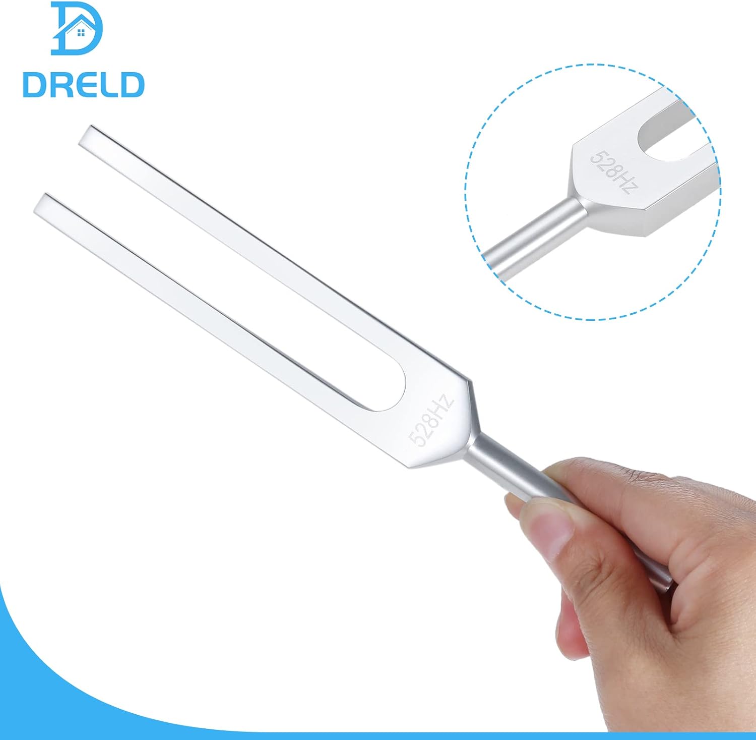 Tuning Fork, 528 Hz Tuning Fork with Silicone Hammer and Cleaning Cloth, Solfeggio Tuning Fork for DNA Repair Healing, Sound Healing, Sound Therapy, Vibration