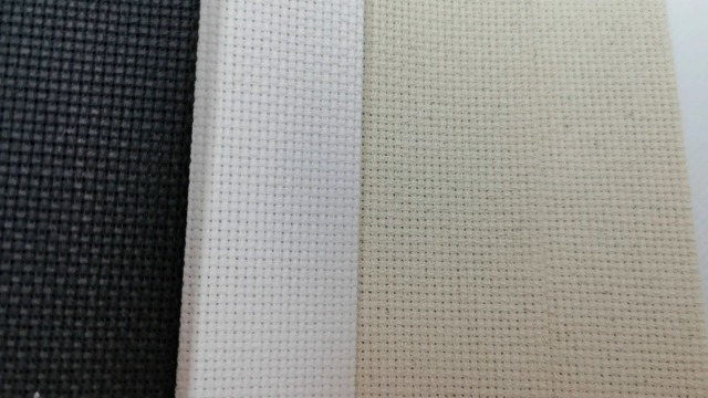 Image of KCS 3 pc of 12 inch x 18 inch 18CT Counted Cotton Aida Cloth Cross Stitch Fabric (White+Oatmeal+Black)