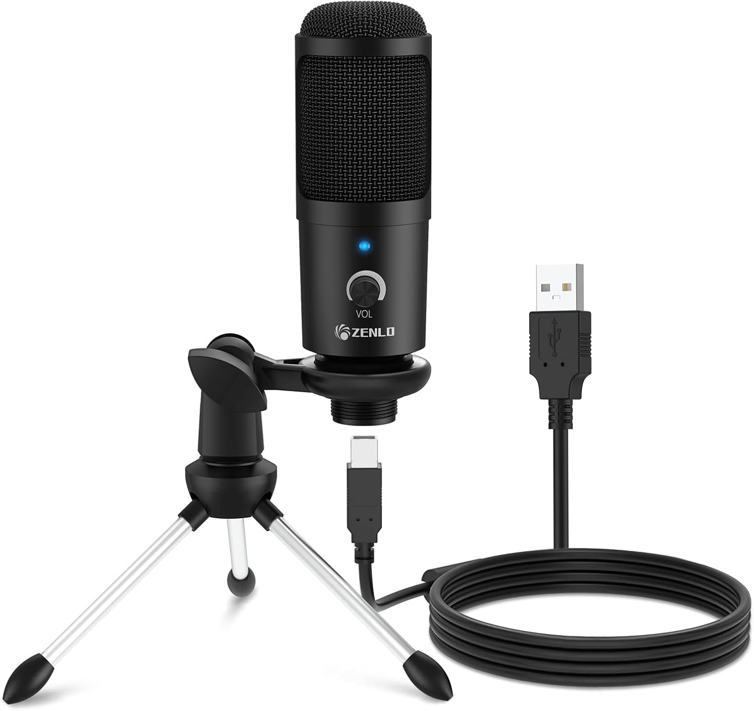 Amazon.co.jp コンデンサーマイク USBマイク PCマイク 単一指向性 PCゲームマイク ノイズ軽減 ミュートボタン LED指示