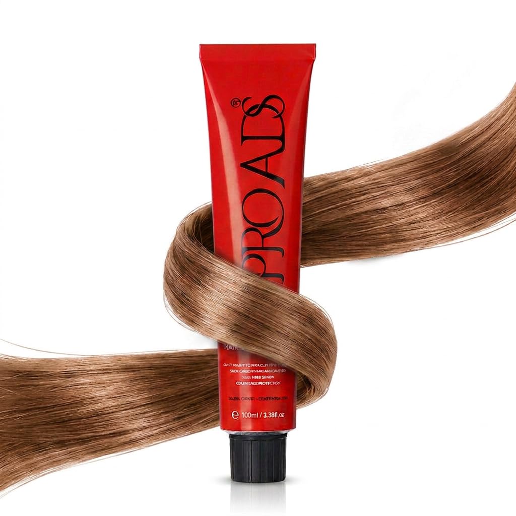 PROADS Biotin Hair Color 7.77 Medium Blonde Intense Brown | Grey Coverage | Added Shine | Scalp Care | Low Ammonia & Low MEA | Salon Expert Formula - 100ml-image-47