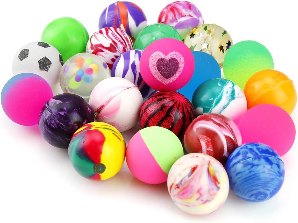 Pllieay 24 Pieces Bouncy Balls Small Bouncy Balls for Kids, Rubber Balls 25mm...