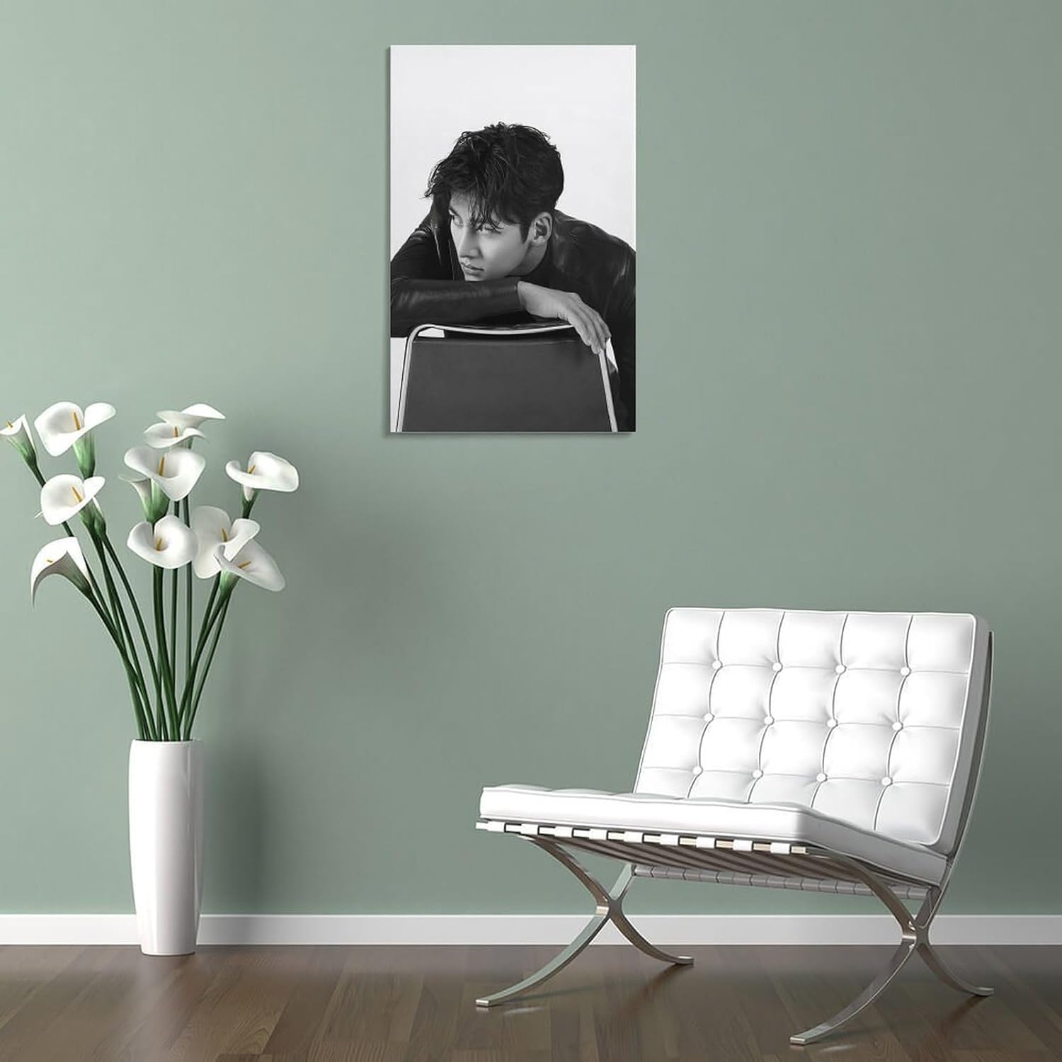 Ji Chang-wook チ・チャンウク ポスター 韓流 かっこいいですの黒と白画像写真 フレームのアートポスター (3) アート